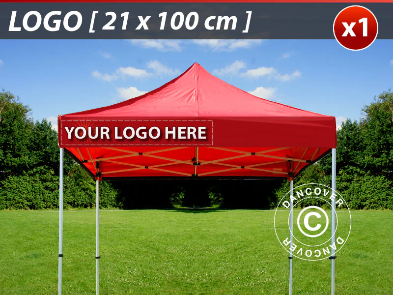 1 St. FleXtents tryck på takkappa 21x100cm, placerat till vänster