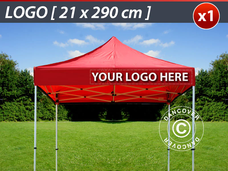 1 St. FleXtents tryck på takkappa 21x290cm, placerat till höger