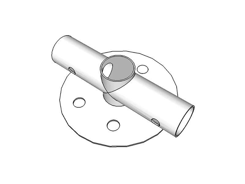 2-vägs montering för bottenram, Ø42mm