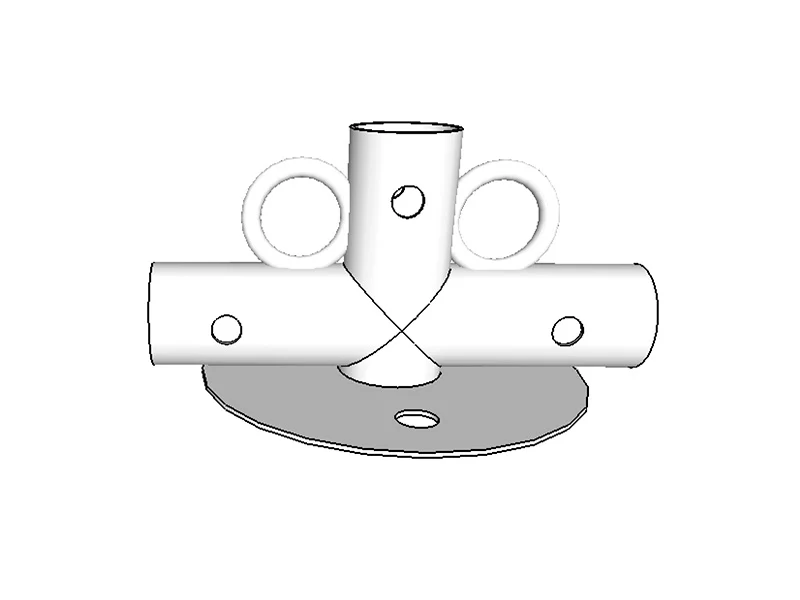 3-vägs montering för bottenram, Ø42+Ø54mm