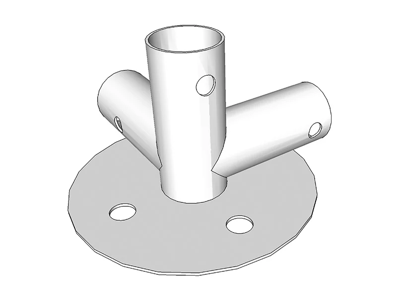 3-vägs montering för bottenram, Ø42+Ø54mm - Image 2