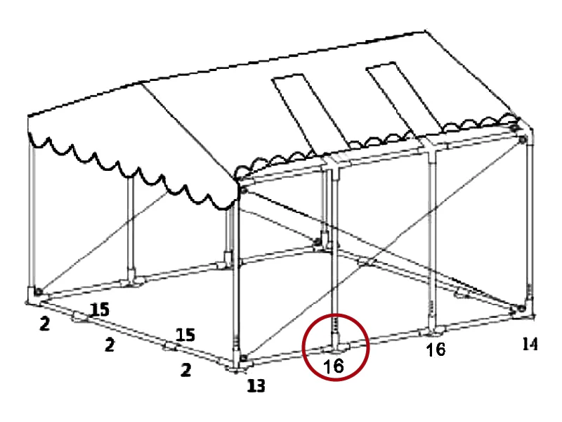 3-vägs montering för bottenram, Ø42+Ø54mm - Image 4