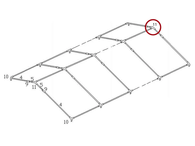 3-vägs montering,Ø42+Ø54mm, 140° - Image 4