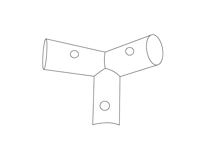 3-vägs montering, Ø42mm, 110°