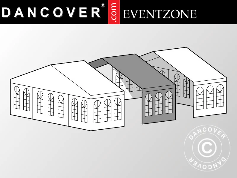 3m förlängning för professionellt Partytält EventZone 9x9m PVC, Vit