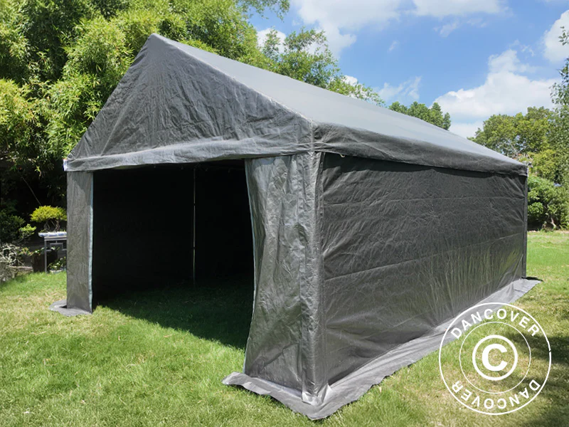 Förvaringstält Basic, 4x8m, PE 300, Grå - Image 4