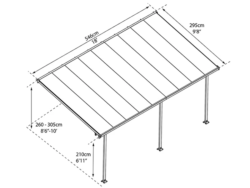 Altantak Feria, Palram/Canopia, 3x5,46m, Grå - Image 3