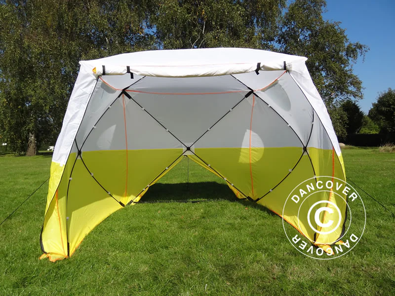 Arbetstält, FleXshelter Basic, 1,8x1,8x2m, Flamskyddad, Gul/Vit - Image 3