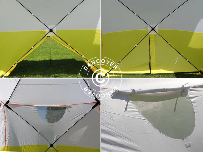 Arbetstält, FleXshelter Basic, 1,8x1,8x2m, Flamskyddad, Gul/Vit - Image 9
