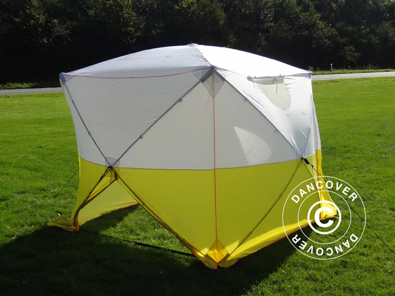Arbetstält, FleXshelter Basic, 2,1x2,1x2m, Flamskyddad, Gul/Vit - Image 6