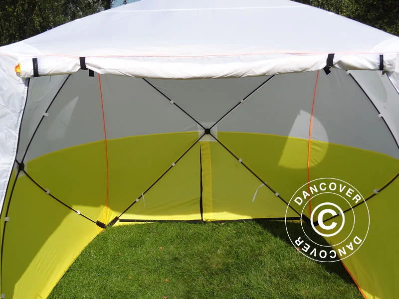 Arbetstält, FleXshelter Basic+, 2,5x2,5x2m, Flamskyddad, Gul/Vit - Image 7
