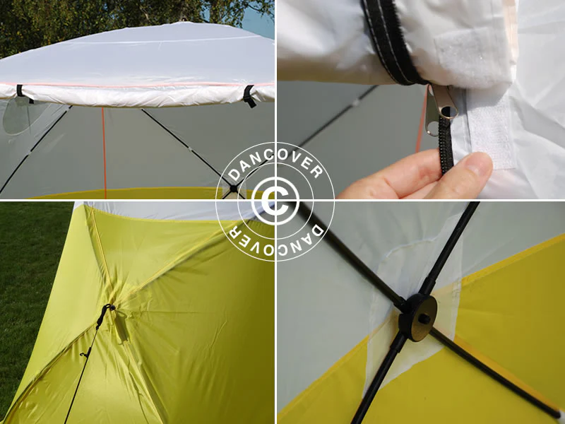 Arbetstält, FleXshelter Basic+, 3x3x2m, Flamskyddad, Gul/Vit - Image 10