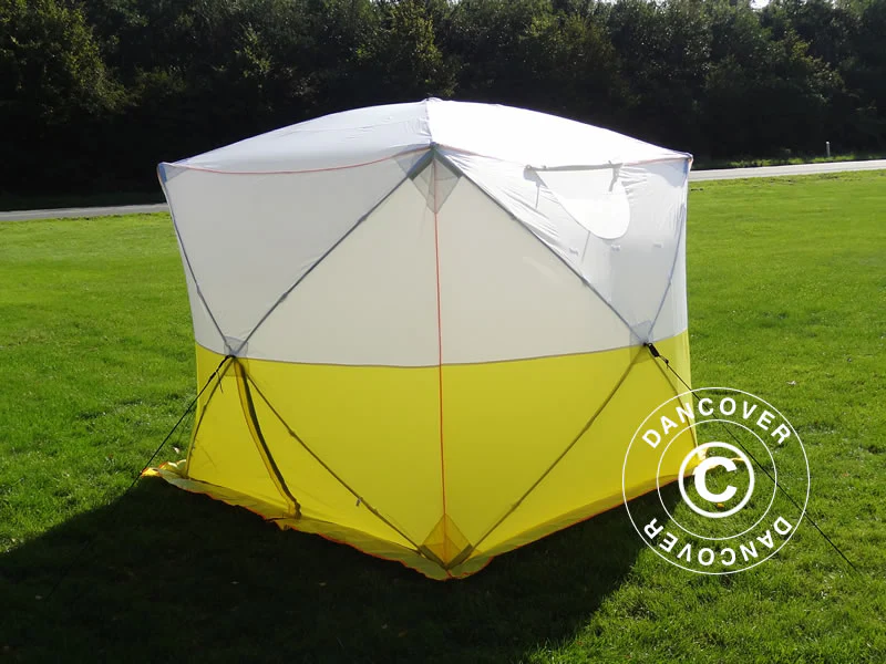 Arbetstält, FleXshelter Basic+, 3x3x2m, Flamskyddad, Gul/Vit - Image 5