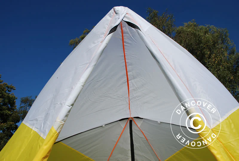 Arbetstält, FleXshelter Basic Triangle, 1,8x1,9x2m, Flamskyddad, Gul/Vit - Image 10