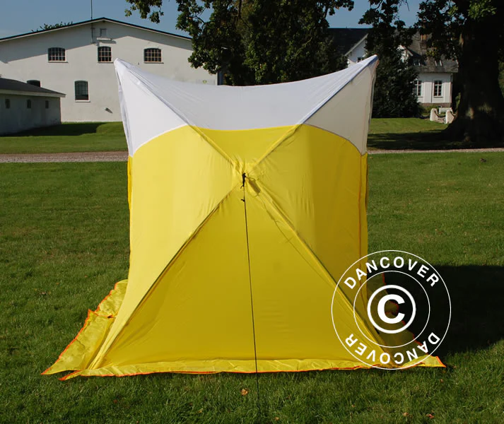 Arbetstält, FleXshelter Basic Triangle, 1,8x1,9x2m, Flamskyddad, Gul/Vit - Image 4