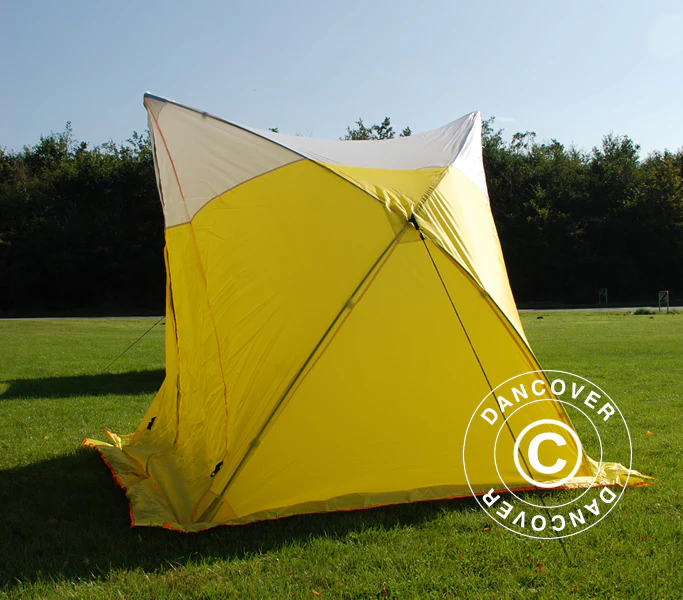 Arbetstält, FleXshelter Basic Triangle, 1,8x1,9x2m, Flamskyddad, Gul/Vit - Image 7