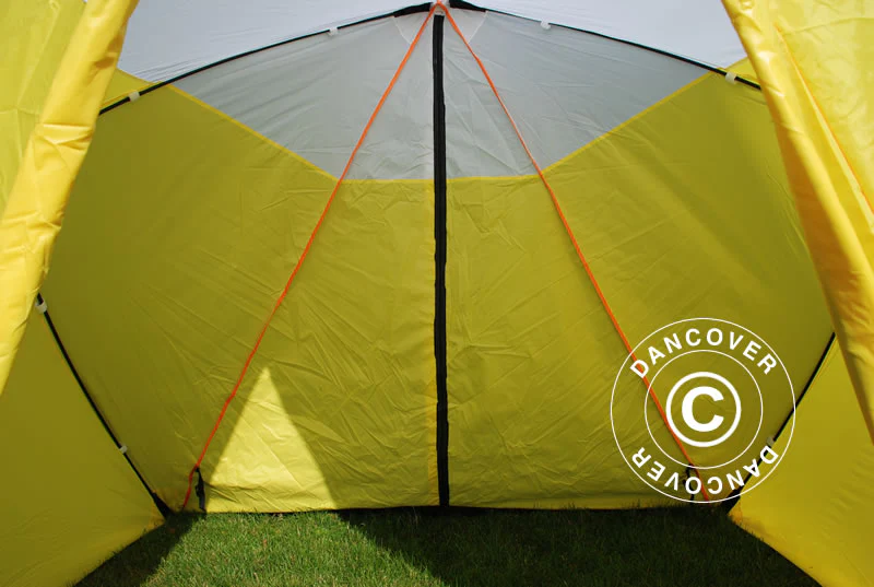 Arbetstält, FleXshelter Basic Triangle, 1,8x1,9x2m, Flamskyddad, Gul/Vit - Image 8