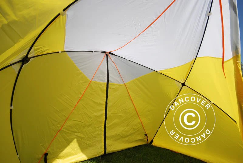 Arbetstält, FleXshelter Basic Triangle, 1,8x1,9x2m, Flamskyddad, Gul/Vit - Image 9