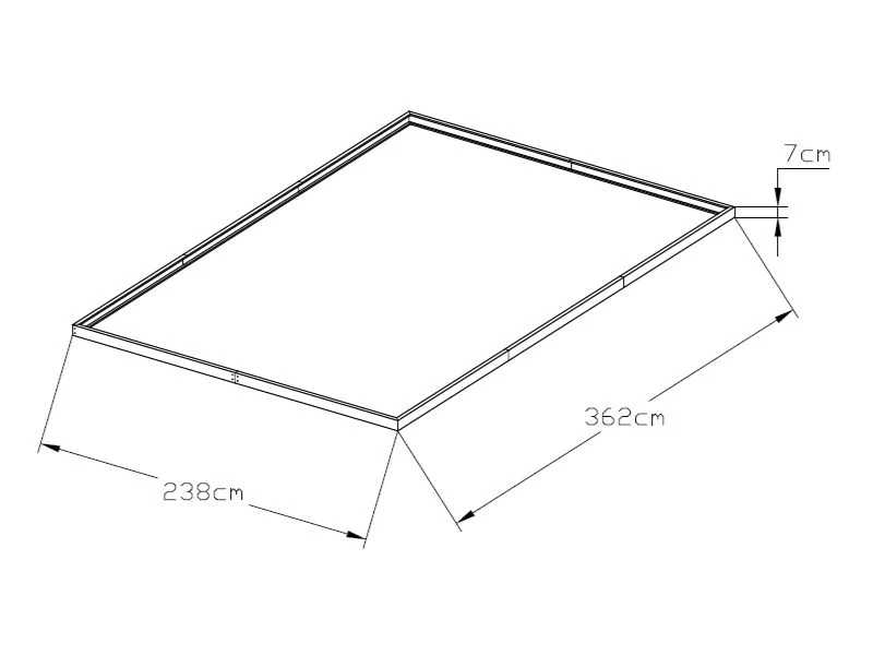 Bas för växthus 8,94m², 2,38x3,62x0,07m, Svart - Image 6
