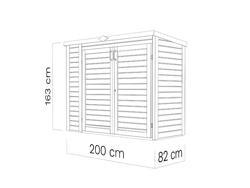 Bertilo redskapsbod i trä Multibox3, 2x0,82x1,63m, 1,6m², Naturlig - Image 8