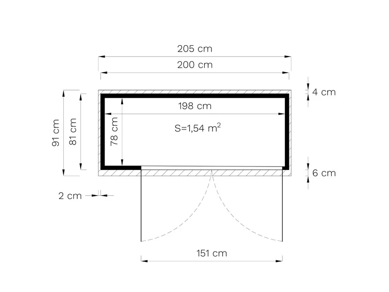 Bertilo redskapsbod i trä Multibox3, 2x0,82x1,63m, 1,6m², Naturlig - Image 9