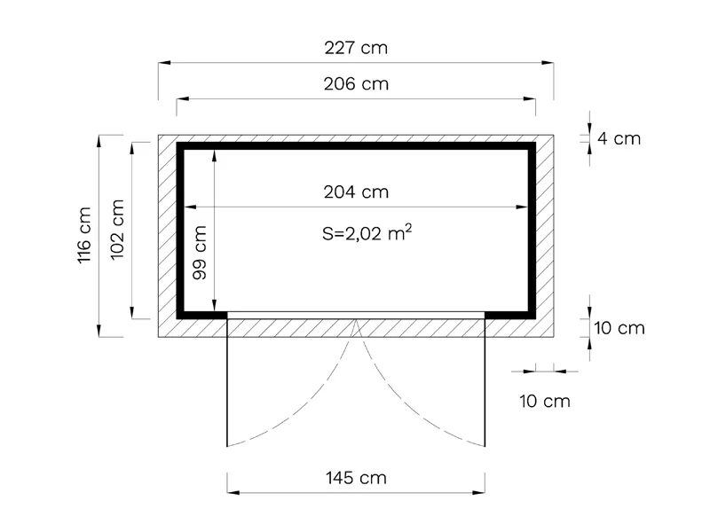 Bertilo redskapsbod i trä Wallstore Velo, 2,06x1,02x1,35m, 2,1m², Naturlig - Image 11