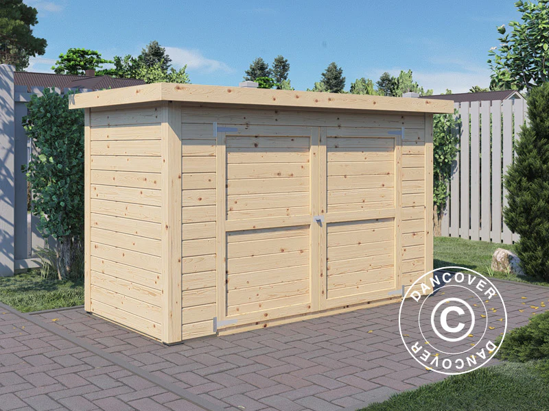 Bertilo redskapsbod i trä Wallstore Velo, 2,06x1,02x1,35m, 2,1m², Naturlig - Image 3