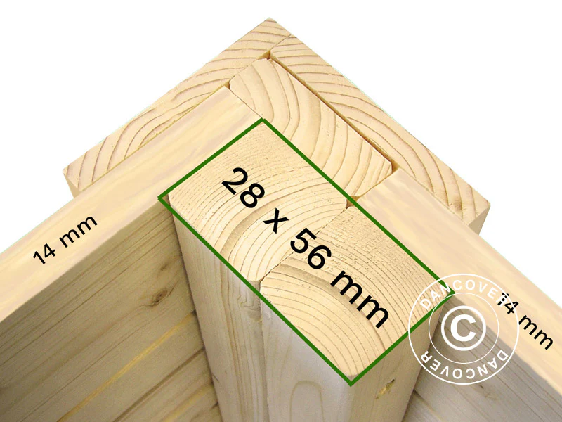 Bertilo redskapsbod i trä Wallstore Velo, 2,06x1,02x1,35m, 2,1m², Naturlig - Image 5