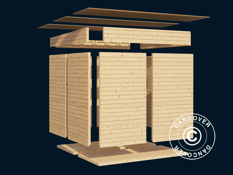 Bertilo redskapsbod i trä Wallstore Velo, 2,06x1,02x1,35m, 2,1m², Naturlig - Image 9