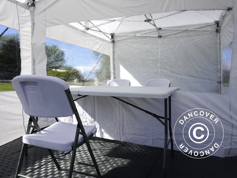 Besökartält FleXtents PRO 4x6m Vit, inkl. 8 sidoväggar och 1 transparent skiljevägg - Image 3