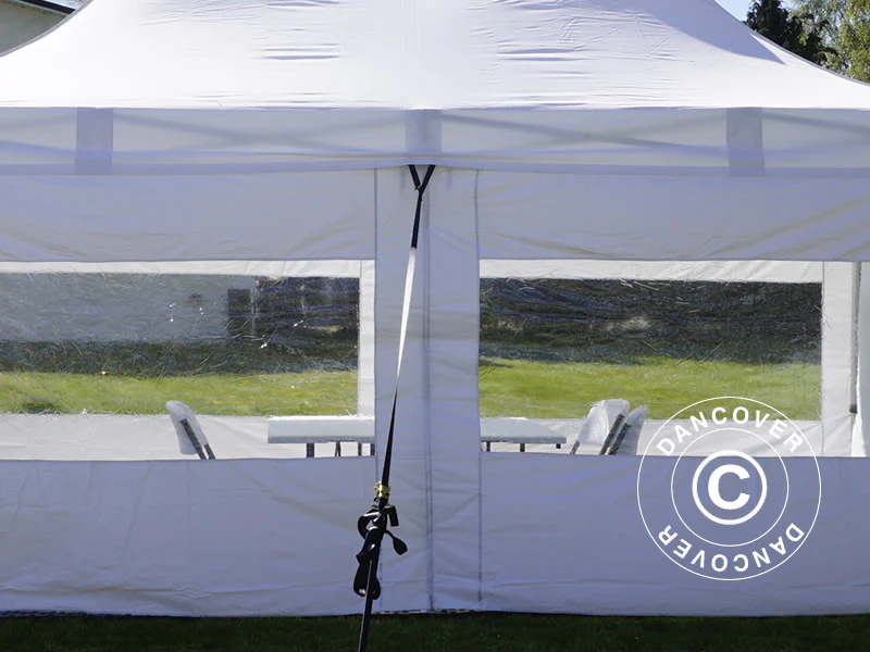 Besökartält FleXtents PRO 4x6m Vit, inkl. 8 sidoväggar och 1 transparent skiljevägg - Image 4