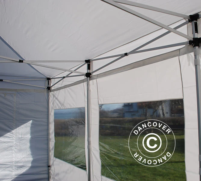 Besökartält FleXtents PRO 4x6m Vit, inkl. 8 sidoväggar och 1 transparent skiljevägg - Image 8