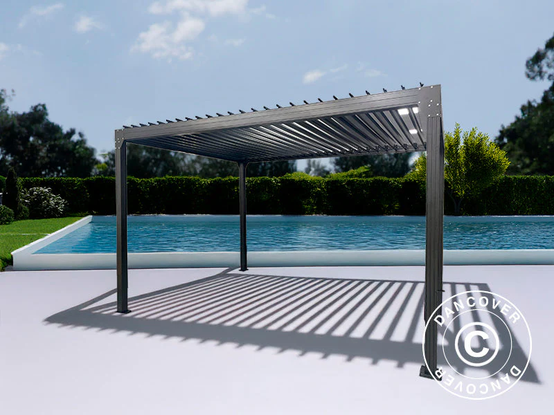 Bioklimatisk pergola paviljong Monterey S2, 3x4m, Svart - Image 2