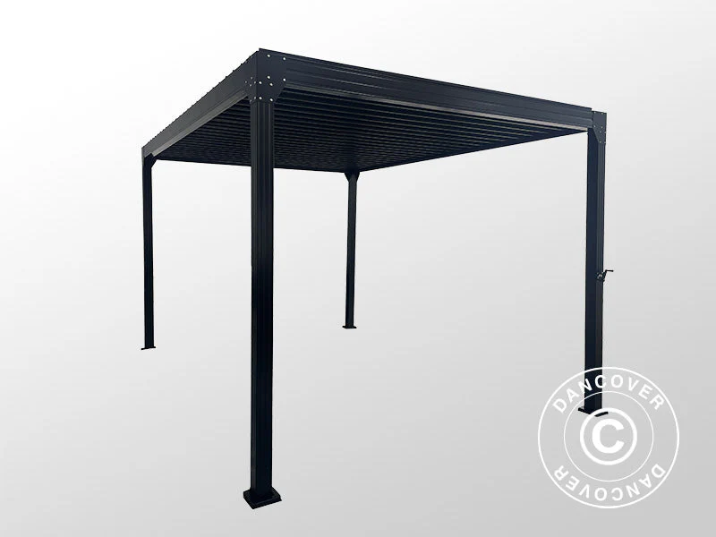 Bioklimatisk pergola paviljong Monterey S2, 3x4m, Svart - Image 4