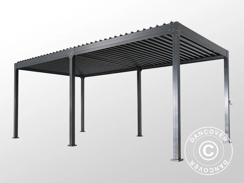 Bioklimatisk pergola paviljong Monterey S2, 3x6m, Svart - Image 4
