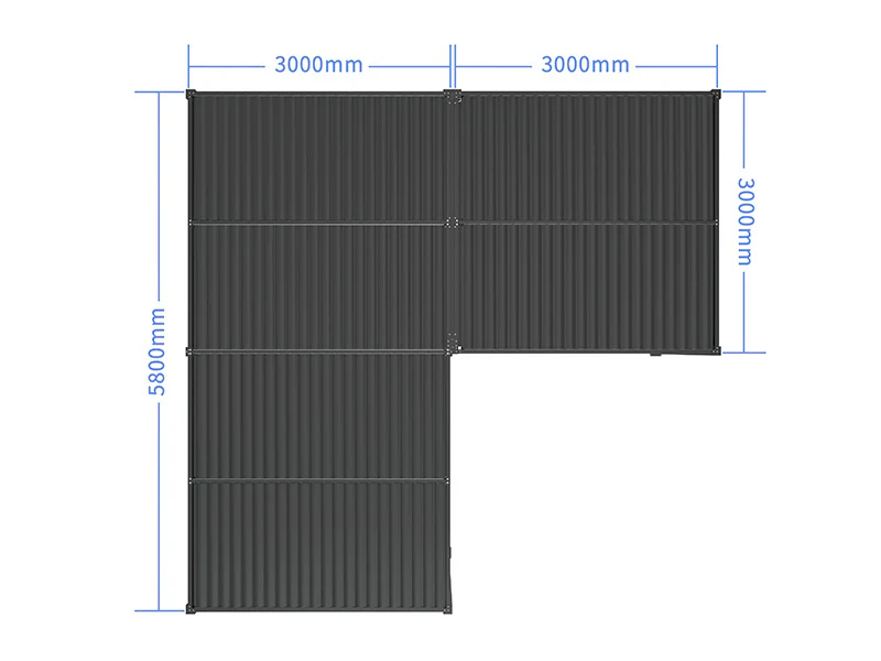 Bioklimatisk pergola paviljong San Pablo Alu+, 3x3m, 3x5,8m, Svart, 2 st. - Image 6