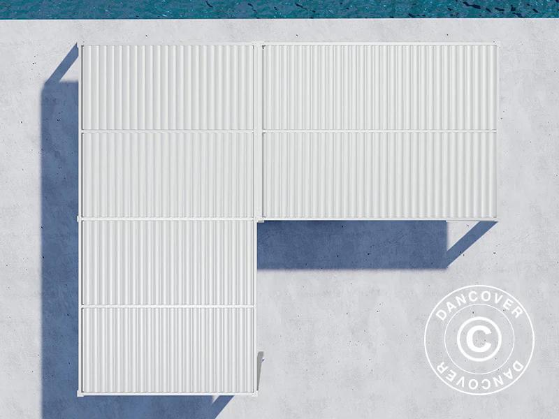Bioklimatisk pergola paviljong San Pablo Alu+, 3x3m, 3x5,8m, Vit, 2 st. - Image 5