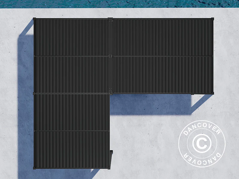 Bioklimatisk pergola paviljong San Pablo Alu+, 3x3m, 4x5,8m, Svart, 2 st. - Image 5