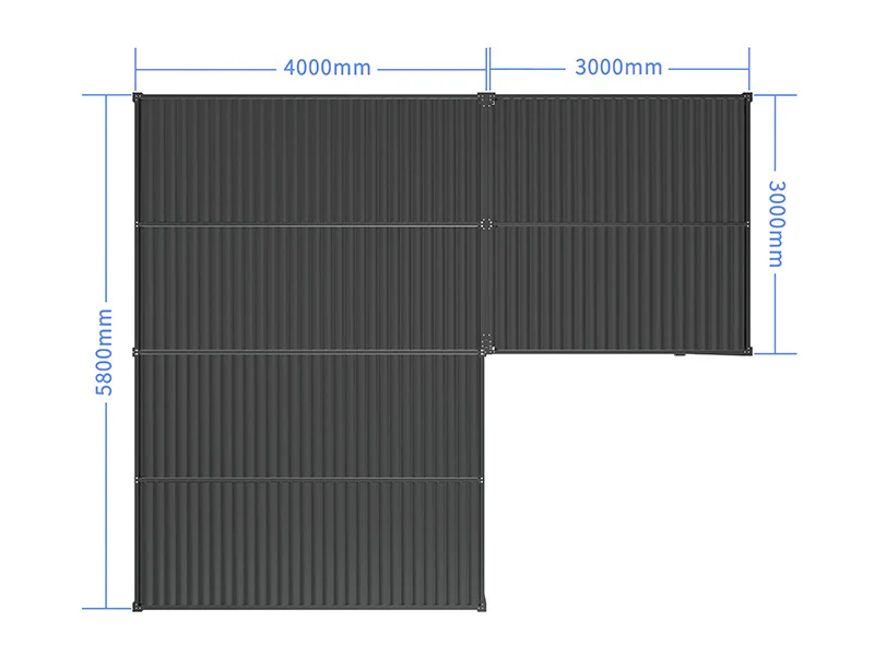 Bioklimatisk pergola paviljong San Pablo Alu+, 3x3m, 4x5,8m, Svart, 2 st. - Image 6