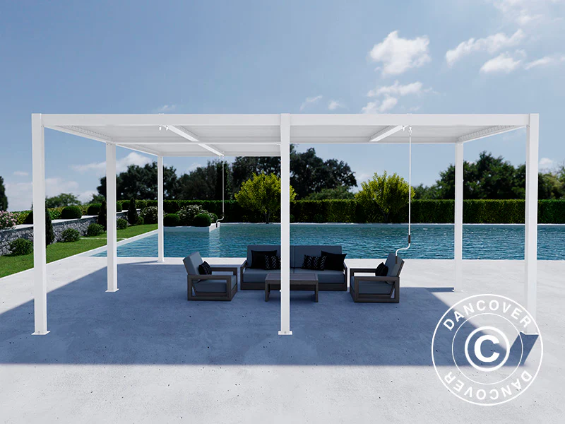 Bioklimatisk pergola paviljong San Pablo Alu+, 3x3m, 4x5,8m, Vit, 2 st. - Image 3