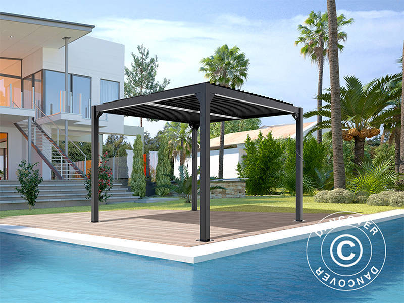 Bioklimatisk pergola Paviljong San Pablo Alu+, 3x3m, Svart - Image 10