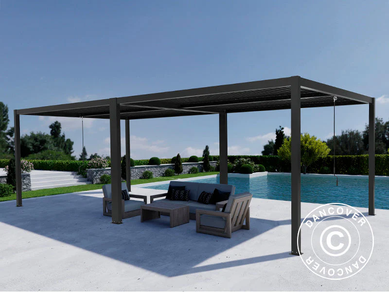 Bioklimatisk pergola paviljong San Pablo Alu+, 3x3m, Svart, 2 st. - Image 2