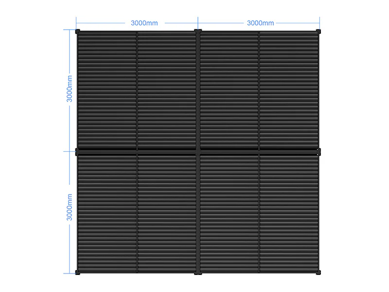 Bioklimatisk pergola paviljong San Pablo Alu+, 3x3m, Svart, 4 st. - Image 6