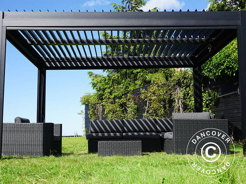 Bioklimatisk pergola Paviljong San Pablo Alu+, 3x3m, Svart - Image 6