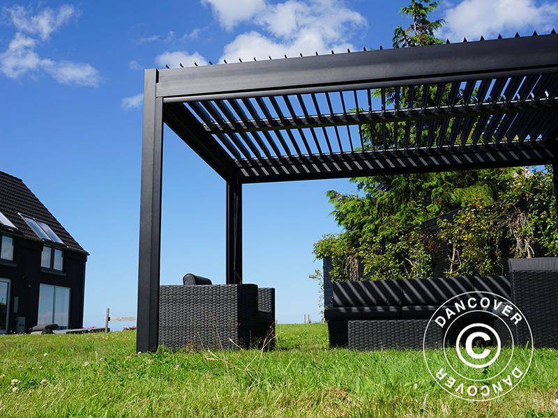 Bioklimatisk pergola Paviljong San Pablo Alu+, 3x3m, Svart - Image 7