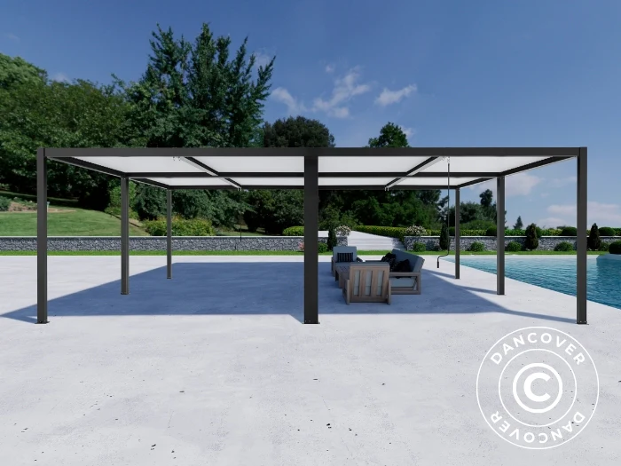 Bioklimatisk pergola paviljong San Pablo Alu+, 3x3m, Svart/Vit, 4 st. - Image 2