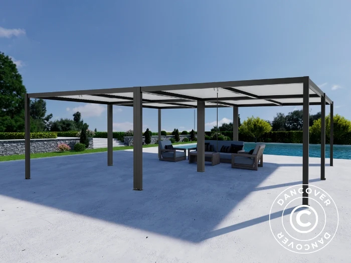Bioklimatisk pergola paviljong San Pablo Alu+, 3x3m, Svart/Vit, 4 st. - Image 3