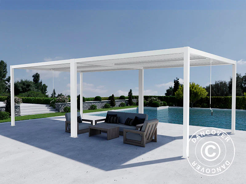 Bioklimatisk pergola paviljong San Pablo Alu+, 3x3m, Vit, 2 st. - Image 2
