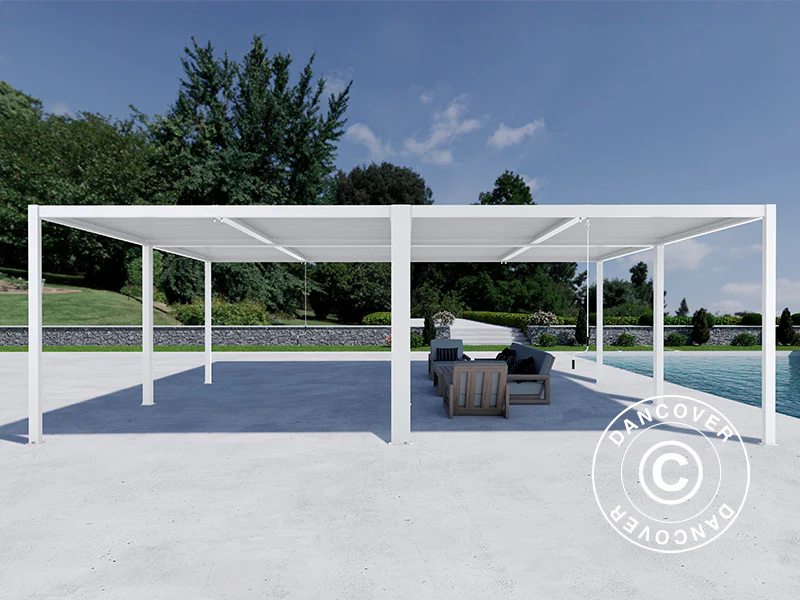 Bioklimatisk pergola paviljong San Pablo Alu+, 3x3m, Vit, 4 st. - Image 3
