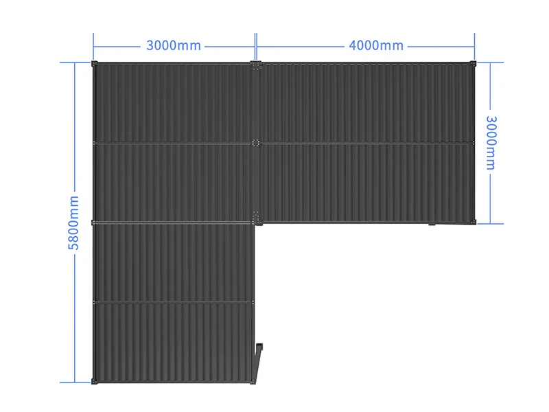 Bioklimatisk pergola paviljong San Pablo Alu+, 3x4m, 3x5,8m, Svart, 2 st. - Image 6